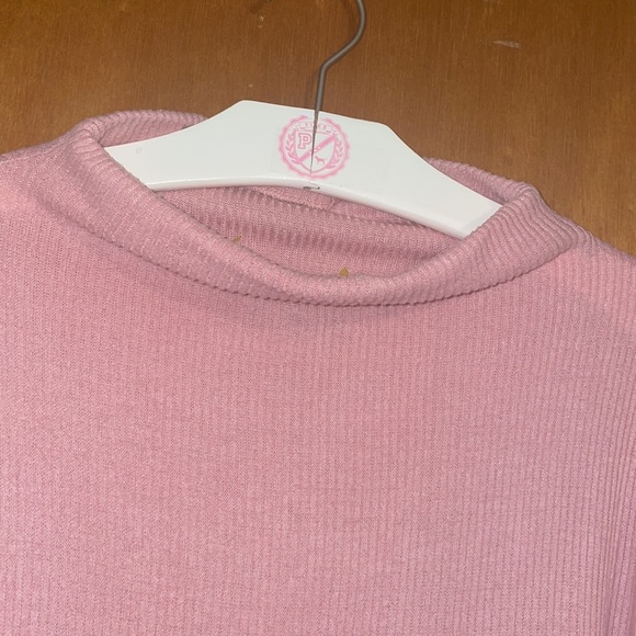 •LUCKY BRAND•PINK MOCK NECK RIBBED LONG SLEEVE TOP SIZE MEDIUM EUC - Picture 2 of 5